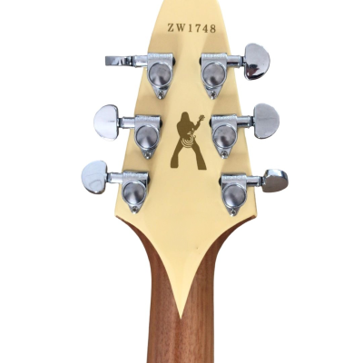 Custom Crown Bullseye Zakk Wylde Bullseye Cream Tremolo Flying V Guitar - Image 6