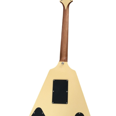 Custom Crown Bullseye Zakk Wylde Bullseye Cream Tremolo Flying V Guitar - Image 5