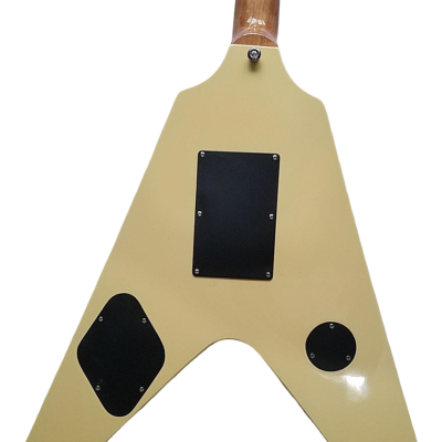 Custom Crown Bullseye Zakk Wylde Bullseye Cream Tremolo Flying V Guitar - Image 8