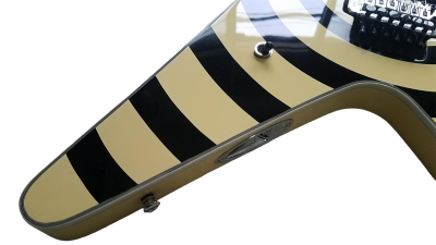 Custom Crown Bullseye Zakk Wylde Bullseye Cream Tremolo Flying V Guitar - Image 10