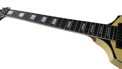 Custom Crown Bullseye Zakk Wylde Bullseye Cream Tremolo Flying V Guitar - Image 11