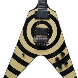 Custom Crown Bullseye Zakk Wylde Bullseye Cream Tremolo Flying V Guitar