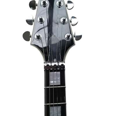 Custom Crown Bullseye Zakk Wylde Bullseye Cream Tremolo Flying V Guitar - Image 4