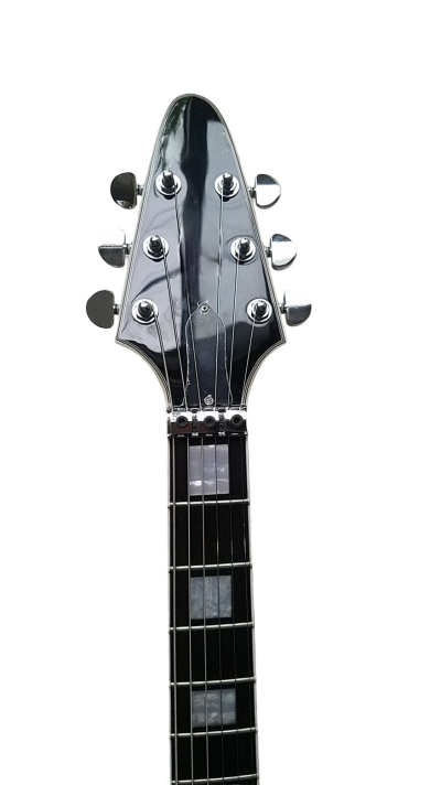 Custom Crown Bullseye Zakk Wylde Bullseye Cream Tremolo Flying V Guitar - Image 4