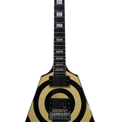 Custom Crown Bullseye Zakk Wylde Bullseye Cream Tremolo Flying V Guitar - Image 3