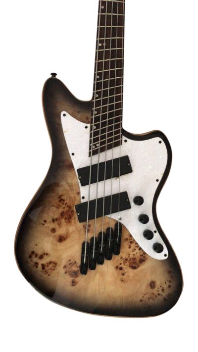 Custom Regent Multiscale 5 String Bass Burl Maple Top Jaguar