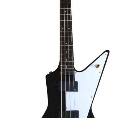 Custom Crown Korina Explorer Black 4 String Bass - Image 7