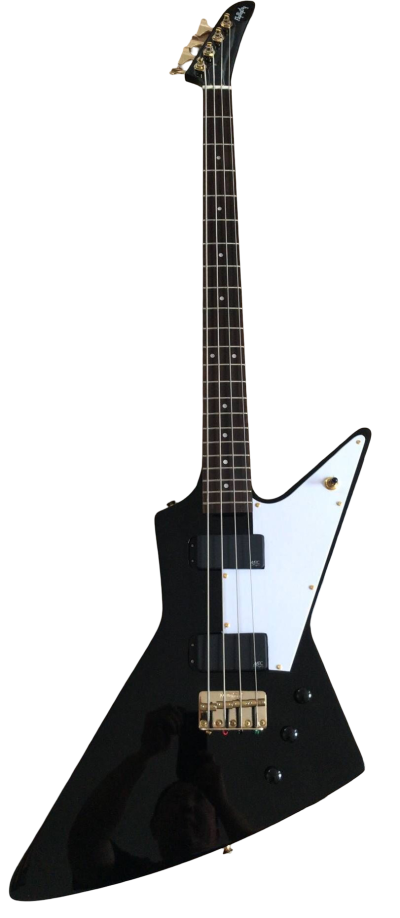 Custom Crown Korina Explorer Black 4 String Bass - Image 7