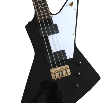 Custom Crown Korina Explorer Black 4 String Bass