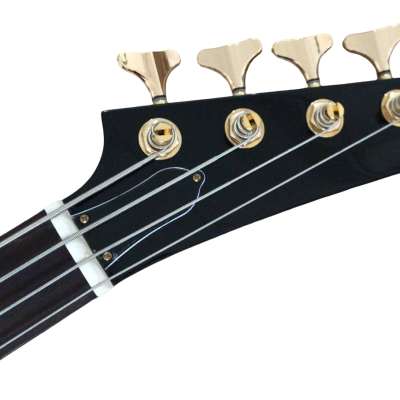 Custom Crown Korina Explorer Black 4 String Bass - Image 2