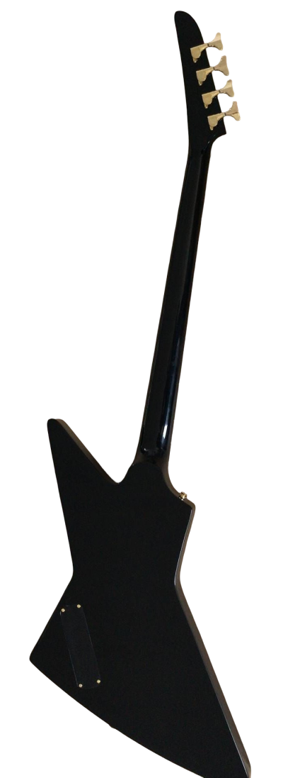 Custom Crown Korina Explorer Black 4 String Bass - Image 5