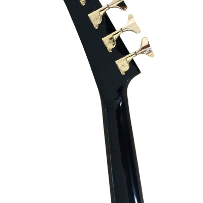 Custom Crown Korina Explorer Black 4 String Bass - Image 4