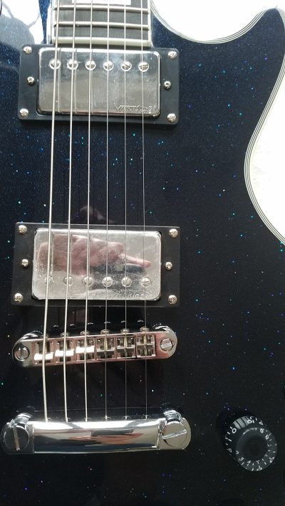 Custom Crown Sapphire Blue Sparkle Electric Guitar - Image 3