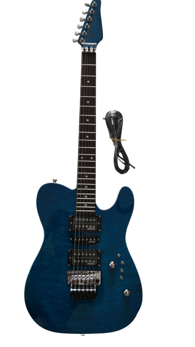 Custom Kyanite Tom Blue Quilted Maple Top Tremolo Guitar - Image 2