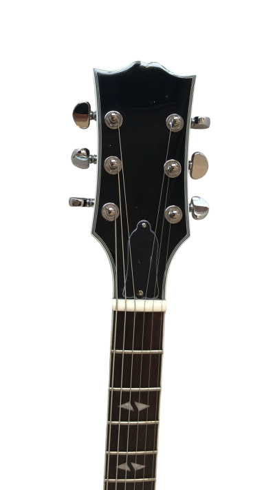 Custom Crown SG Black Blue Burst Tiger Maple Top Fixed Bridge Guitar - Image 3