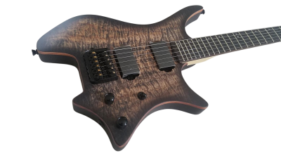 Custom Diplomat Boden Brown Burst Quilted Maple Top Headless Guitar - Image 2
