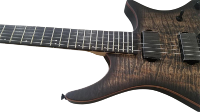 Custom Diplomat Boden Brown Burst Quilted Maple Top Headless Guitar - Image 4