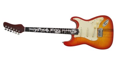 Custom Opal SRV Cherry Sunburst Finish Guitar - Image 8