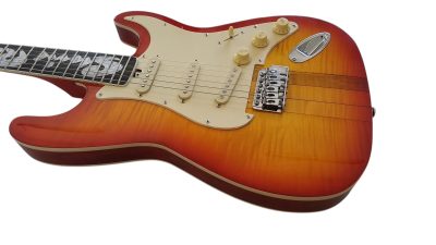 Custom Opal SRV Cherry Sunburst Finish Guitar - Image 2