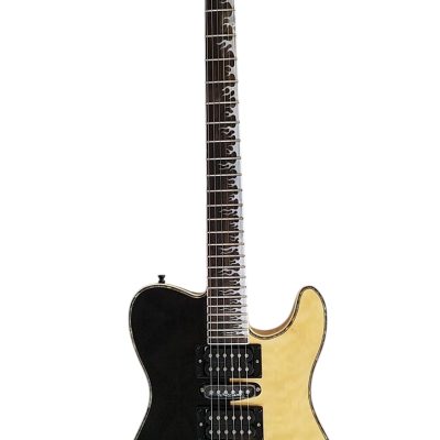 Custom Titan PT Blackjack 1953 String Thru Black Aged White Electric Guitar - Image 9