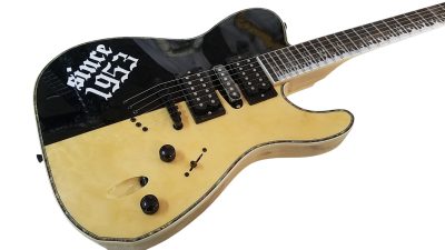 Custom Titan PT Blackjack 1953 String Thru Black Aged White Electric Guitar - Image 6