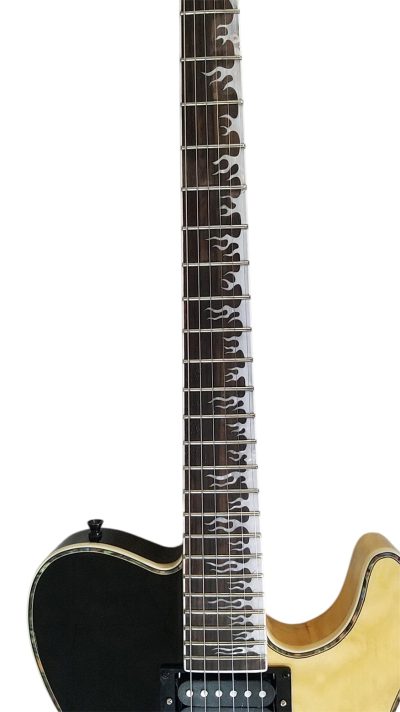 Custom Titan PT Blackjack 1953 String Thru Black Aged White Electric Guitar - Image 5