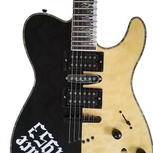 Custom Titan PT Blackjack 1953 String Thru Black Aged White Electric Guitar