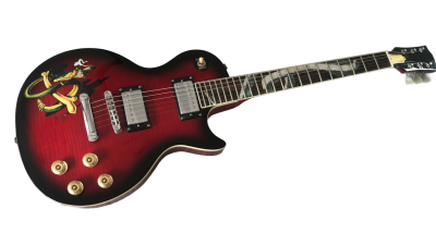 Custom Crown Black Red Burst Flame Maple Top Snakepit Slash Electric Guitar - Image 5