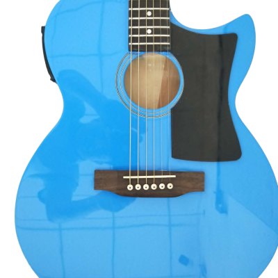 Custom Vile Barry S4CE BG Guild Blue Songbird Acoustic Electric Guitar - Image 2