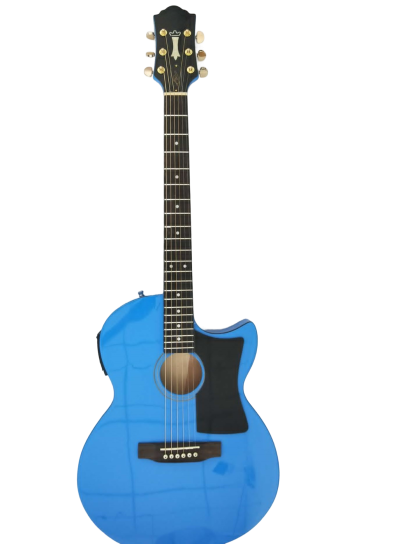 Custom Vile Barry S4CE BG Guild Blue Songbird Acoustic Electric Guitar - Image 4