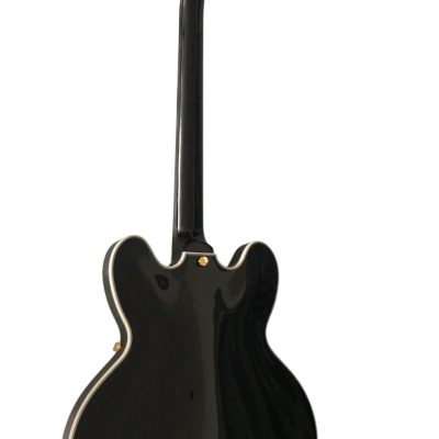 Custom Crown ES335 Bigsby Vibrato Tailpiece Black Semi Hollow Jazz Fhole Guitar - Image 5