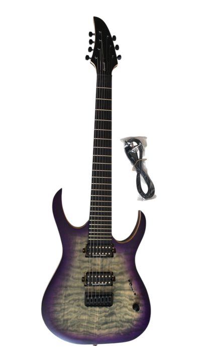 Custom Onyx Duvell Qatsi 7 String Ajna Burst Guitar - Image 3