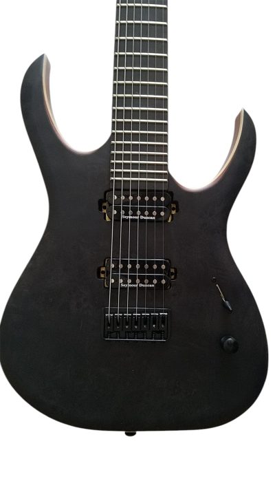 Custom Onyx Duvell Qatsi 7 String Matte Black Electric Guitar