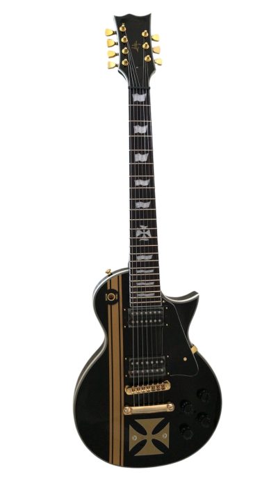Custom Obsidian James Iron Cross Black 7 String Electric Guitar - Image 7