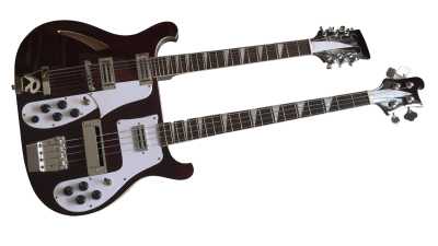 Custom Nova 4003 Rutherford Genesis Double Neck Burgundy 4 String Bass 12 String Guitar - Image 5