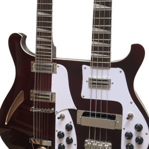 Alternative view of Custom Nova 4003 Rutherford Genesis Double Neck Burgundy 4 String Bass 12 String Guitar