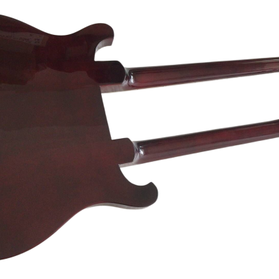 Custom Nova 4003 Rutherford Genesis Double Neck Burgundy 4 String Bass 12 String Guitar - Image 10