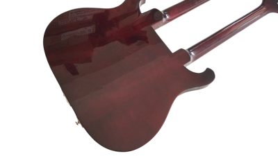 Custom Nova 4003 Rutherford Genesis Double Neck Burgundy 4 String Bass 12 String Guitar - Image 3