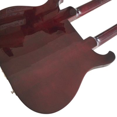 Custom Nova 4003 Rutherford Genesis Double Neck Burgundy 4 String Bass 12 String Guitar - Image 3