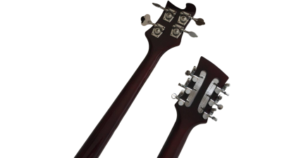 Custom Nova 4003 Rutherford Genesis Double Neck Burgundy 4 String Bass 12 String Guitar - Image 9