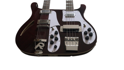 Custom Nova 4003 Rutherford Genesis Double Neck Burgundy 4 String Bass 12 String Guitar - Image 8