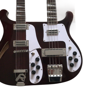 Custom Nova 4003 Rutherford Genesis Double Neck Burgundy 4 String Bass 12 String Guitar