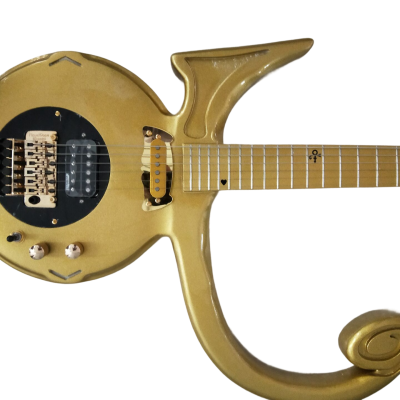 Custom Ember Prince Love Metallic Gold Tremolo Guitar - Image 4