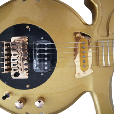 Custom Ember Prince Love Metallic Gold Tremolo Guitar - Image 3