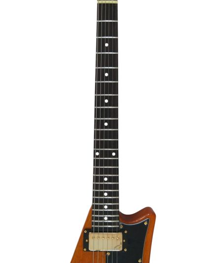 Custom Crown Korina Moderne Split Headstock Antique Natural Electric Guitar - Image 4