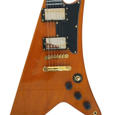 Custom Crown Korina Moderne Split Headstock Antique Natural Electric Guitar
