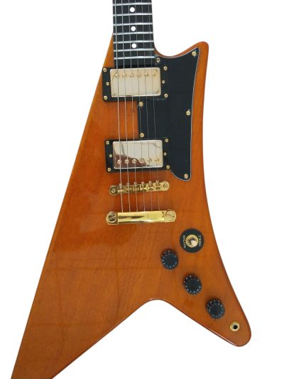 Custom Crown Korina Moderne Split Headstock Antique Natural Electric Guitar