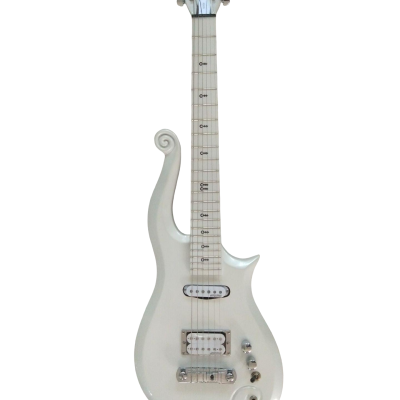 Custom Ember Prince Personalized Print Back Cloud Pearl White Guitar - Image 9