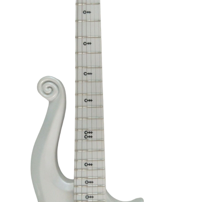 Custom Ember Prince Personalized Print Back Cloud Pearl White Guitar - Image 8