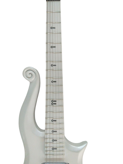 Custom Ember Prince Personalized Print Back Cloud Pearl White Guitar - Image 8